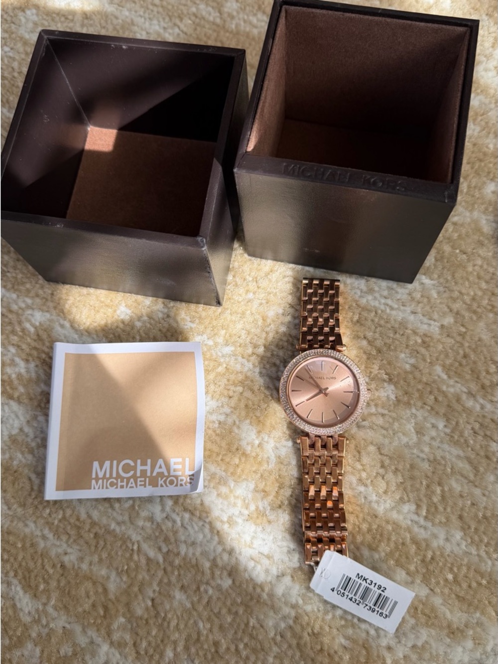 Michael Kors Rose Gold Crystal Bezel Bracelet Watch - Picture 8 of 8